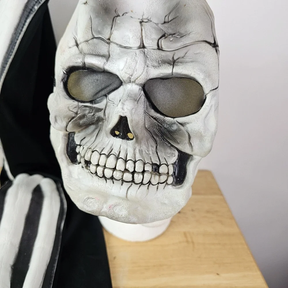 Kids` Skeleton Jumpsuit‎ Boys Girls Bones Halloween Costume & Mask L 12/14